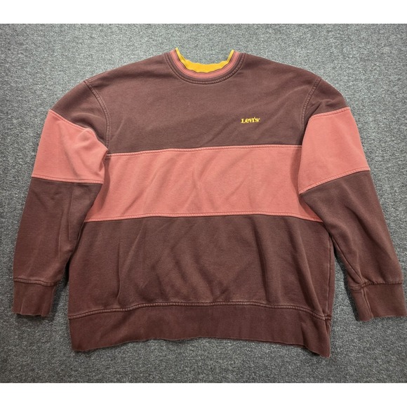 Levi's Other - Levi's Sweatshirt Adult Size XL Brwn/Red Colorblock CrewNeck Relaxed Embroidered